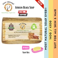 ( Free SoapBox )  African Black Soap - Authentic Organic - Imported from Ghana
