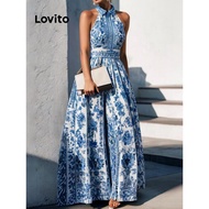 Lovito Boho Dress Floral Pattern Dress for Women LNL77400