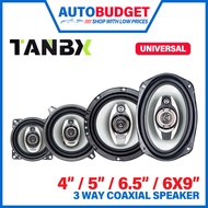 TANBX Bass Mid Speaker 3-Way Coaxial Speaker Car Audio Kereta Universal Use Proton Perodua Honda Toy