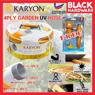 Black Hardware KARYON  Garden Hose Wayar Paip Air Getah Water Hose Pipe Paip Getah Gulung Flexible T