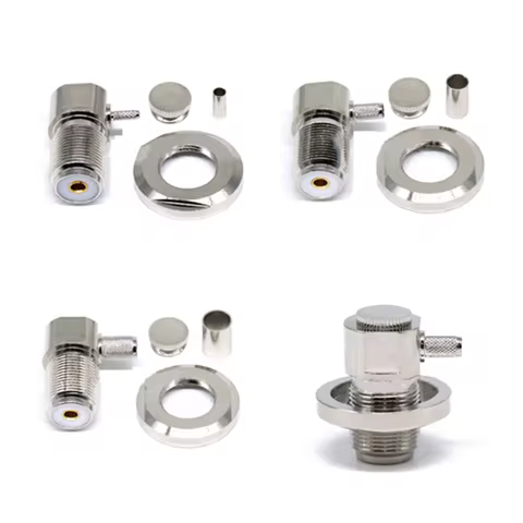 1pc Adapter UHF SO239 PL259 female Jack nut right angle crimp RG316/RG58/5DFB cable RF Connectors