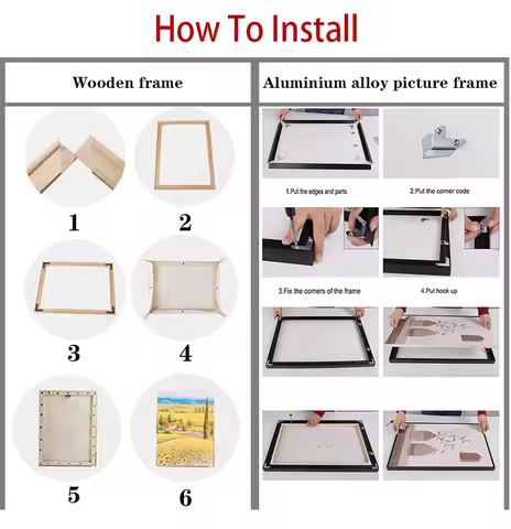 DIY Aluminum Metal Frame Picture Modern Painting Frame For Oil Paintings Frame And Wooden Diy Framed