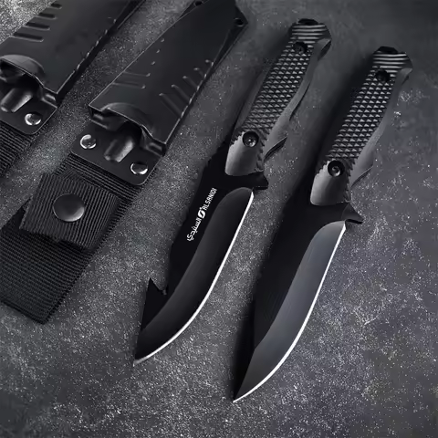 High Hardness Fixed Blade Knife Sharp Blade ABS Plastic Handle Outdoor Military Rescue Knife EDC Com