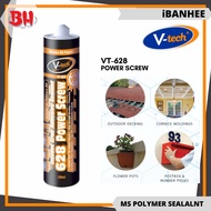 [iBH] V-TECH VT-628 POWER SCREW - INSTANT GRAB ADHESIVE SEALANT 290ML - WHITE SUPER GLUE SILICONE