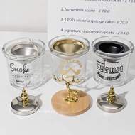 🇲🇾 READY STOCK 🇲🇾Creative Glass Ashtray with Funnel Lid | Windproof Anti-flying Ash Design