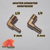 SIKU Elbow Compressor Connector Adapter Fitting (6mm to 1/8) (8mm to 1/8) BSP Male External Thread B