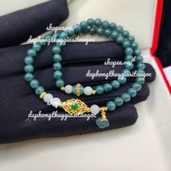 Blue chain wrapped with 2 rings type A mixed charm phi thuy Svip