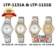 CASIO ของแท้ รุ่น LTP-1131G LTP-1131A นาฬิกาผู้หญิง สายสแตนเลส ใบประกัน 1ปี LTP1131 LTP1131G LTP-1131 LTP1131A