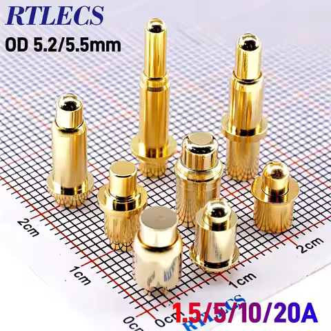 2/5Pcs Spring Loaded Connector Outer Diameter 5.5mm High Current Pogo Pin 1A 2A 4A 5A 20A Battery Ne