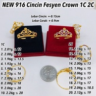 Cincin Crown Bajet Emas 916 Original