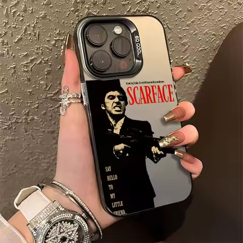 Scarface 1983 Film Al Pacino Movie Phone Case For iPhone 14 15Plus 16 Pro Max 11 12 13 Luxury Laser 