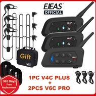 EJEAS V4C PLUS+2PCS V6C PRO 1200M Full Duplex Bluetooth Headset Football Conference Intercom 3 User 