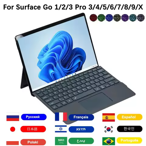 Backlight Bluetooth Keyboard For Microsoft Surface Pro 3 4 5 6 7 7+/Surface Pro 8 9 10 11 X,Keyboard