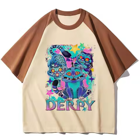 Derpy Tiger t-shirt female hip hop Trendy Grunge women tshirt Punk women Breathable University