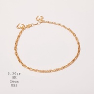 gelang kaki emas kadar 375 UBS 8K