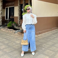 (27-38) Highwaist Jeans Front Slit Skirt / Slit Maxi Skirt Jeans / Adele Skirt Anaz Skirt