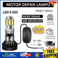 H4 H6 Motorcycle Led Lights 6 Sides Ac/Dc Fan 3500LM Main Headlights 6500K Led 40 Watt Motorcycle Fr