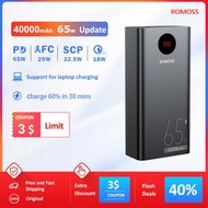 LP-6 ALI🌹ROMOSS Powerful Power Bank 40000mAh 65W Fast Charge USB C Portable Powerbank External Battery for Laptop Xiaomi