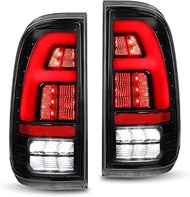 MAYELLO Clear Lens Black Full LED Tail Lights Compatible with 1997–2003 Ford F-150 & 1999–2007 F-250