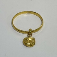 CHANEL 合金96P中古雙Clogo牌吊墜手鐲手鍊／手環