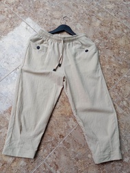 Celana wanita haruka pants linen crinkle7/9