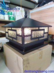 [HCM]Đèn trụ cổng: Mẫu đèn trang trang trí ngoài trời D350 mái trơn