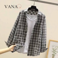 VANAQเสื้อเชิ้ตลายสก๊อตสำหรับทั้งหญิงและชายCasualเสื้อคู่สวมใส่แขนยาวแนวโน้มแฟชั่นฤดูใบไม้ผลิและฤดูใ