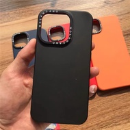 Simple INS Luxury Dark Blue Four Corners Flannel Silicone Protective Phone Case Compatible for iPhon
