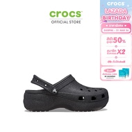 CROCS รองเท้าลำลองผู้หญิง CLASSIC PLATFORM GLITTER CLOG รุ่น 207241001 - BLACK