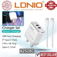 LDNIO A2528C 35W Charger Set 35W Fast Charging Charger Adapter Set Wall Plug Phone Charger LDNIO Cha