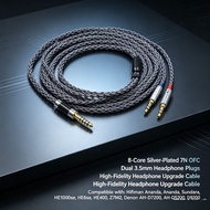 New 8 Cores 4.4mm 4 pin Xlr 2.5mm Headphone Earphone Cable For 3.5 Hifiman Ananda sundara HE1000se H