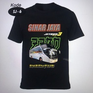 Sinar JAYA 77 RD Bus T-shirt Cotton Combad Material By Tiwilabarabus