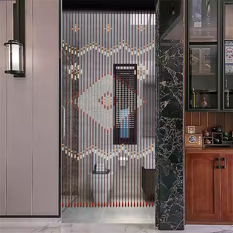 Handmade Beaded Curtain for Doorway - Bamboo Wooden Door Beads - Boho Rustic Home Store Decor, 35.5 