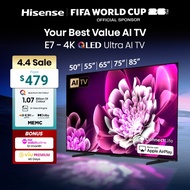 Hisense E7Q 50/55/65/75/85 inch 4K QLED Ultra AI TV | Quantum Dot | AI Eye Care | Dolby Atmos