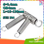 304 Stainless Steel, Tension Spring, Tension Spring with Hook (d=0.4mm,OD4mm,L=15~120mm)All Products