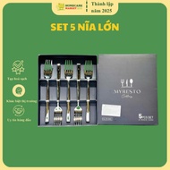 Set of 5 Myresto 304 stainless steel plates 21cm