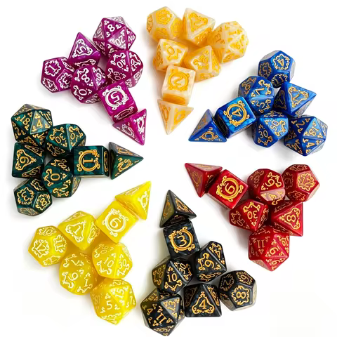 7pcs New DND Polyhedral Dice Dragon Sigil Dados Counter Dice for MTG D&D Rpg Magic the Gathering D20