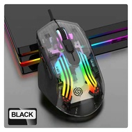 Transparent Gaming Mouse (Wireless) - RGB Light Rechargeable 3 Modes (Bluetooth 5.0/2.4G/USB-C) Fits
