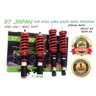 D7 JAPAN Wira Satria Waja Putra Gen2 Persona ADJUSTABLE Hi Low Body Shift Absorber + Spring SET 4pc 