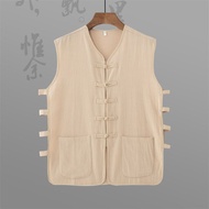 Tang Suit Men's Summer Cotton Linen Vest Vest Vintage Vest Men's Vest