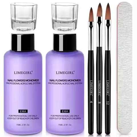 Limegirl 75ML Acrylic Liquid Monomer For Nails Art Carving Extension Dipping Powder Nail Acrylic Cry