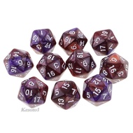 [Kesoto1] 10pcs Dice D20 Polyhedral Dices Roleplay Accessory Toys Gambling Lovers Gift