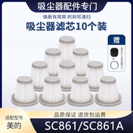 10 Pieces Set Suitable for Midea Handheld Vacuum Cleaner Accessories SC861 SC861A Filter Element Fil