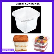 (50pcs) Mini Tiramisu Transparent Rectangular Dessert Cup Plastic With Lid Take Away Pudding Mousse 