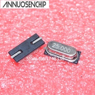 100 PCS/LOT passive patch crystals 25 m 25 MHZ 25.000 MHZ SMD49S encapsulation 49SMD 25M 25MHZ 25.00