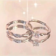 Shining Galaxy Couple Ring Light Luxury Niche Design Diamond Ring Valentine's Day 520 Gift Boyfriend