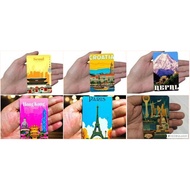 Rubber Ref Magnet - Vintage Intl Design (Bali, Athens, Los Angeles, Vatican, Istanbul, Budapest) 1