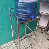 Kệ inox 3 tầng để nồi cơm bình nước suối bếp ga minii chắc chắn và tiện dụng