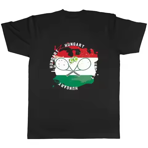 Tennis Sports With Hungary Flag Mens Unisex T-Shirt Tee Gift