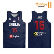 Streetwear Essential THL Serbia EuroBasket Basketball Top,FIBA 2022 Tournament Full Sublimation Prin